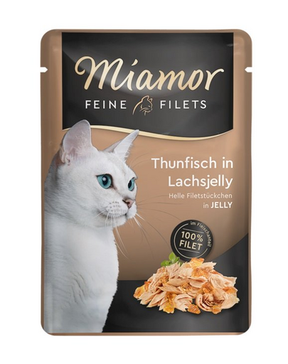 MIAMOR Feline Filets 24x100 g hrana pisica, ton si somon in jeleu