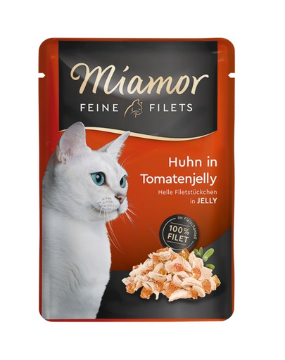 MIAMOR Feline Filets pui si rosii in aspic plicuri pisici 12x100 g