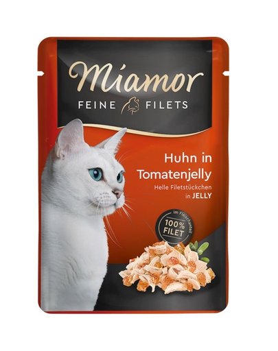 MIAMOR Feline Filets plicuri in jeleu 24x100 g pentru pisica, pui si rosii