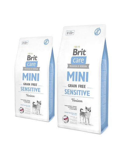 BRIT Care Dog Mini Grain Free Sensitive hrana uscata caini adulti de talie mica, cu vanat 14 kg (2 x 7 kg)