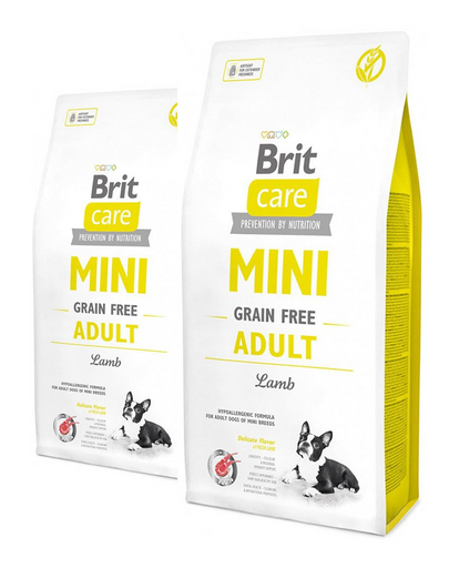 BRIT Care Grain Free Mini Adult Lamb Hrana uscata pentru caini adulti de talie mica si foarte mica, cu mie 14 kg (2 x 7 kg)