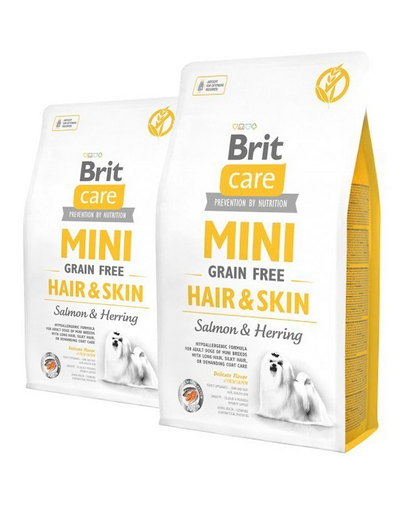 BRIT Care Mini Grain Free Hair&Skin hrana uscata caini talie mica cu par lung 14 kg (2 x 7 kg) Brit