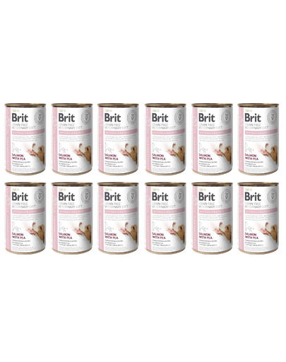 BRIT Veterinary Diet Hypoallergenic Salmon&Pea pentru caini cu alergie 12×400 g hrana dietetica 12x400 imagine 2022
