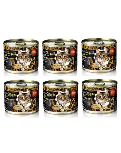 O’CANIS Hrana umeda pentru pisici, cu curcan, prepelita si ulei de somon 200 g x 6 buc. 200 imagine 2022