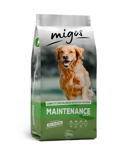 MIGOS Maintenance Plus 20 kg hrana caini cu activitate redusa, cu vitamine