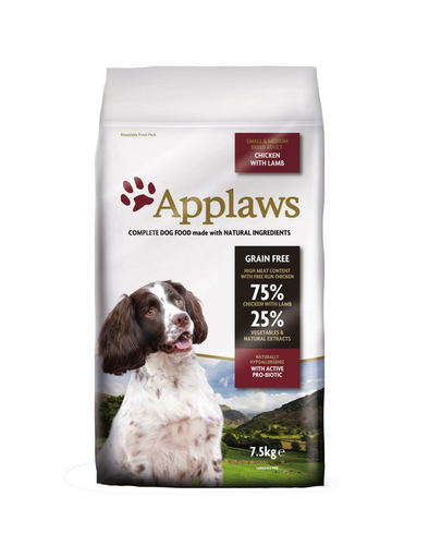 APPLAWS Small & Medium Breed 2 x 15 kg Lamb hrana caini adulti talie mica/mijlocie, miel + FLEXI New Comfort L Tape 8 m GRATIS