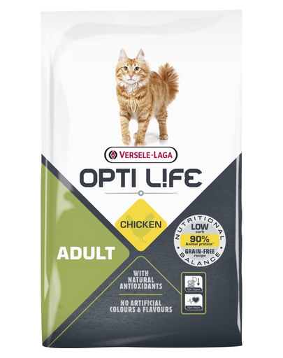 VERSELE-LAGA Opti Life Cat Adult Chicken 7.5 kg Hrana uscata pisici adulte, cu pui 7.5 imagine 2022