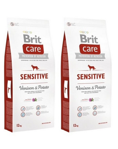 BRIT Care Sensitive Venison & Potato Hrana uscata pentru caini cu tract digestiv sensibil, cu carne de vanat si cartofi 24 kg (2 x 12 kg)