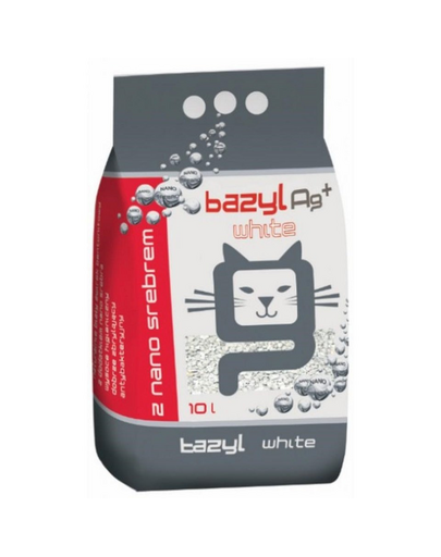 BAZYL Ag+ Compact White 20 L nisip pentru pisici cu nano-argint