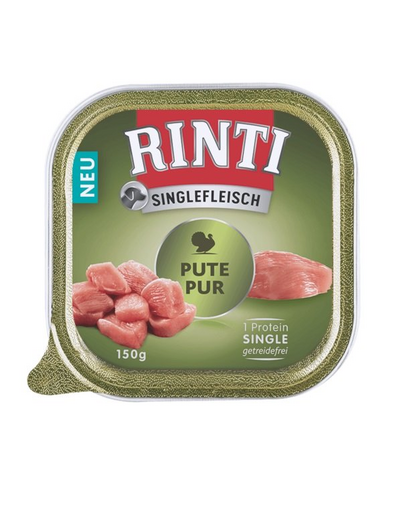 RINTI Singlefleisch Turkey Hrana umeda pentru caini, cu curcan 150g 150g imagine 2022
