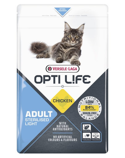VERSELE-LAGA Opti Life Cat Sterlised/Light Chicken 1 kg hrana pisici sterilizate, cu pui