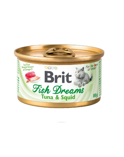 BRIT Fish Dreams Tuna with Squid 80 g hrana umeda pisica, ton si calamar