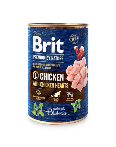 BRIT Premium by Nature Chicken and Hearts 6×400 g hrana umeda caini cu pui si inimi 6x400 imagine 2022