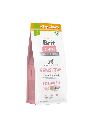 BRIT Care Sustainable Sensitive Insect & Fish Hrana caini sensibili, cu peste si insecte 12+2 kg