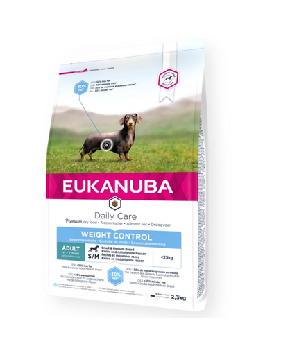 EUKANUBA Daily Care Adult Small/Medium Weight Control Chicken 2,3 kg cu pui, hrana caini adulti talie mica/medie 23 imagine 2022