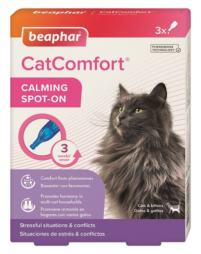 BEAPHAR CatComfort Calming Spot-On 3x0,55ml Picaturi feromoni pentru calmarea pisicilor