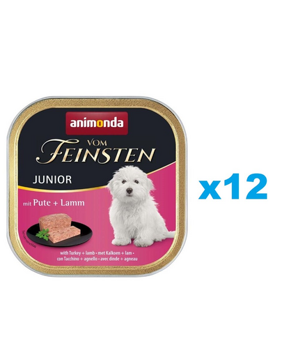 ANIMONDA Vom Feinsten Junior with Turkey&Lamb 12x150 g pate caini juniori, curcan si miel