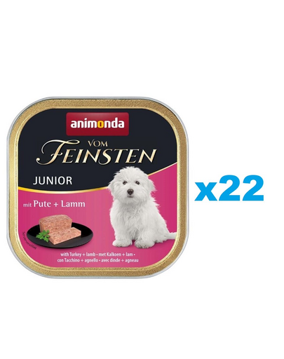 ANIMONDA Vom Feinsten Junior with Turkey&amp;Lamb 22x150 g hrana umeda pate caini juniori, curcan si miel