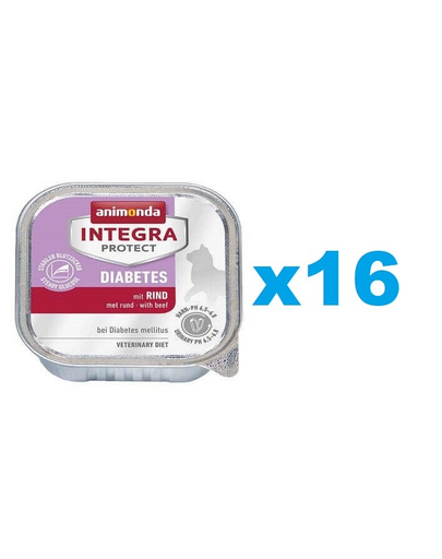 ANIMONDA Integra Protect Diabetes cu vita 16x100g pisici cu diabet