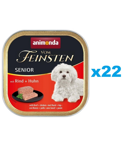 ANIMONDA Vom Feinsten Senior with Beef, Chicken 22x150 g Set hrana caini seniori, cu vita si pui