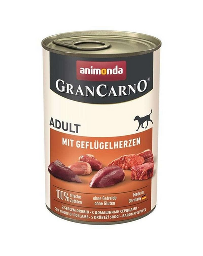ANIMONDA GranCarno Adult with Poultry hearts 400 g hrana caini adulti, inimi de pasare