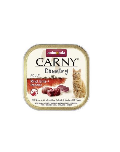 ANIMONDA Carny Country Adult Beef&Duck&Reindeer 100 g Hrana umeda pisici adulte, vita, rata si ren
