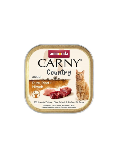 ANIMONDA Carny Country Adult Turkey&Beef&Deer 100 g Hrana umeda pentru pisici, cu curcan, vita si caprioara
