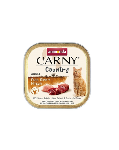 ANIMONDA Carny Country Adult Turkey&Beef&Deer 100 g Hrana umeda pentru pisici, cu curcan, vita si caprioara