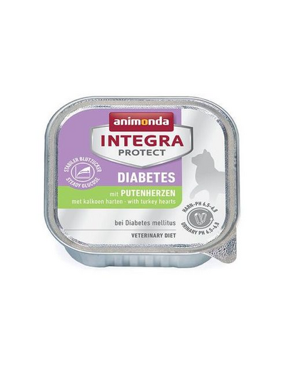 ANIMONDA Integra Protect Diabetes 16x100 g hrana pisici diabetice, cu inimi de curcan