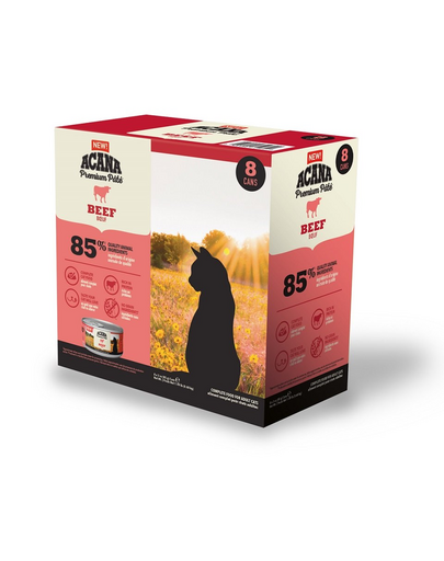 ACANA Premium Pate Beef hrana umeda pisica, pate vita 8 x 85 g