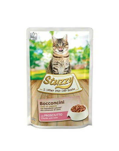 STUZZY Bocconcini Chunks with Ham 85g jambon in sos pentru pisici adulte 85g imagine 2022