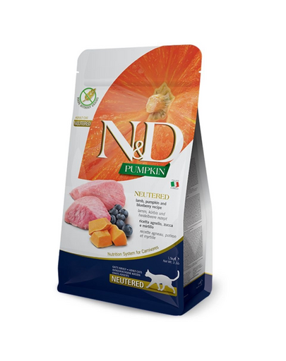 FARMINA N&D Cat Pumpkin Neutered Lamb&Blueberry Hrană uscată pentru câini adulți 50g