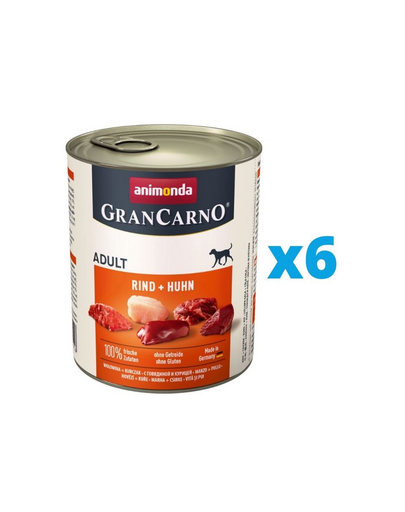 ANIMONDA GranCarno Conserve cu vita si pui pentru caini 6 x 800 g