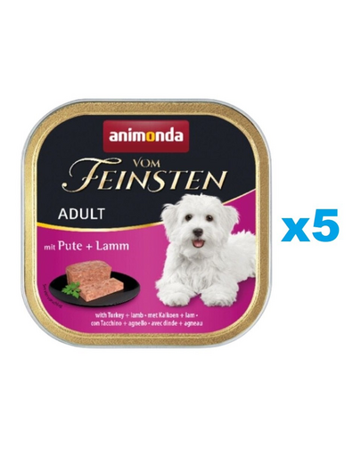 ANIMONDA Vom Feinsten Classic Hrana umeda cu curcan si miel pentru caini adulti 5 x 150 g