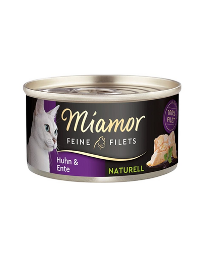 MIAMOR Feine Filets Naturell Chicken&Duck 80g pui si rata in sos propriu, hrana pisica