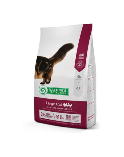 NATURES PROTECTION Large Cat Poultry Adult 2 kg Hrana pentru pisici de talie mare, cu pasare