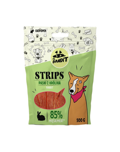 MR. BANDIT Strips Slim Snack caini fasii iepure 500 g