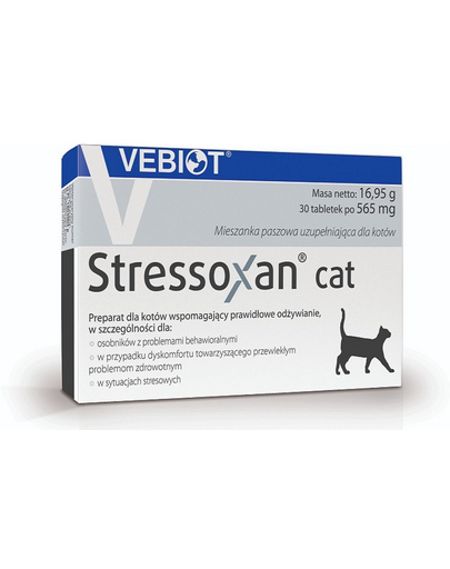 VEBIOT Stressoxan cat 30 tab. suplimente pentru ameliorarea stresului, pentru pisici