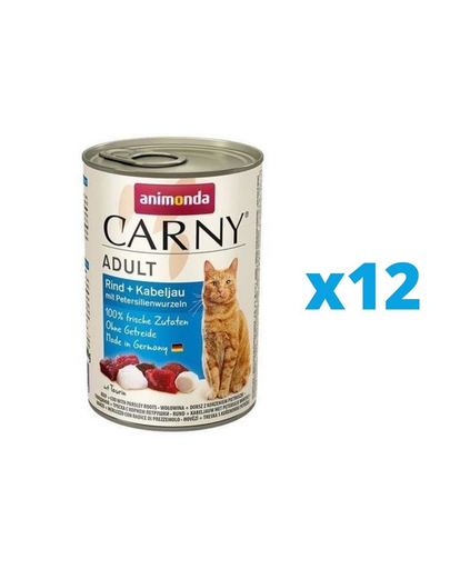 ANIMONDA Carny vita, cod, pastarnac pachete hrana umeda pisica 12 x 400 g