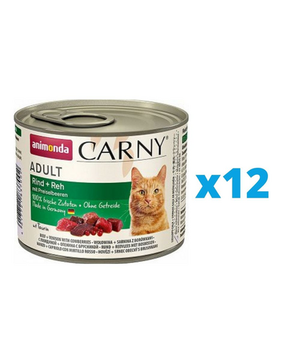 ANIMONDA Carny Hrana pentru pisici, cu vita, vanat si afine 2 x 200 g