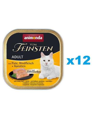 ANIMONDA Vom Feinsten Pate conserva hrana pisica, curcan, vita si morcovi 12x100g
