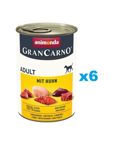 ANIMONDA Gran Carno Adult with Chicken 6x400 g Mancare umeda cu pui, caine adult
