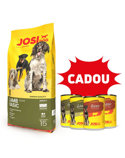 JOSERA JosiDog Lamb Basic 15kg + 4 conserve GRATIS