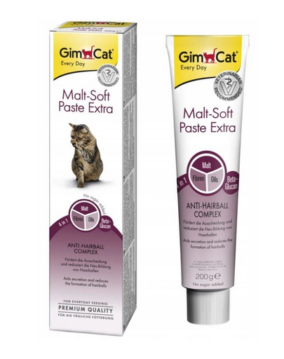 GIMCAT Every Day Malt-Soft Paste Extra 200 g pasta eliminare par pisici