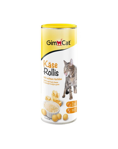 GIMCAT Tasty Tabs Kase-Rollis 425 g Gustare pisici, cu branza