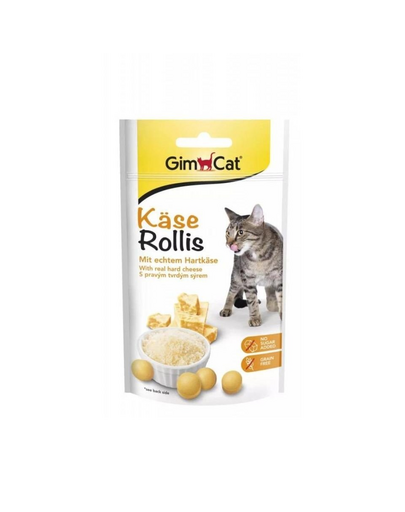 GIMCAT Tasty Tabs Kase Rollis 40 g recompensa cu branza pentru pisici