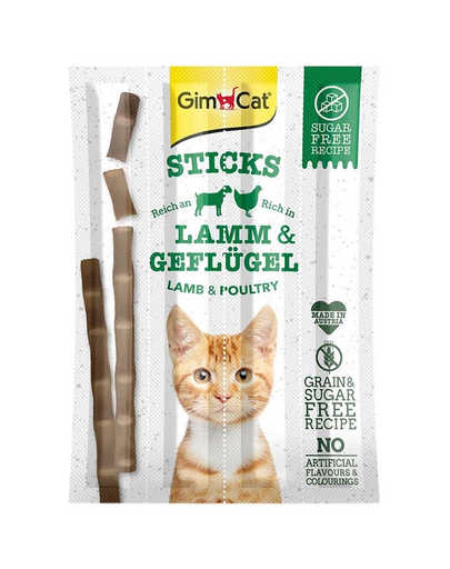 GIMCAT Sticks Lamb&Poultry 4buc Gustare pisici cu miel si pasare
