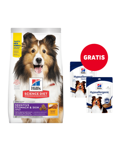 HILL\'S Canine Adult Sensitive Stomach & Skin 14 kg + recompense 2x220g GRATIS