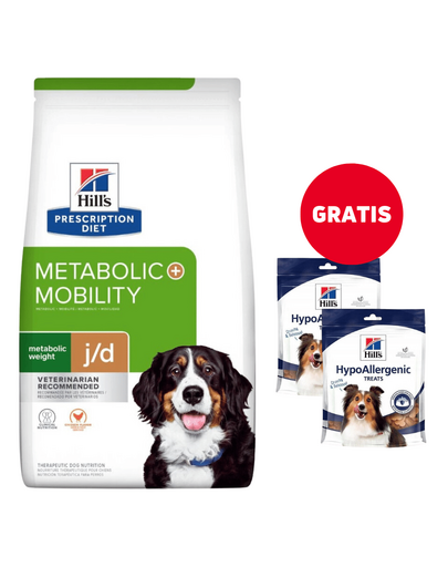 HILL\'S Prescription Diet Canine Metabolic + Mobility 12 kg hrana caini supraponderali + recompense 2x220g GRATIS