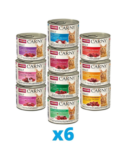 ANIMONDA Carny MIX hrana umeda pentru pisici 10 arome 60 x 200 g